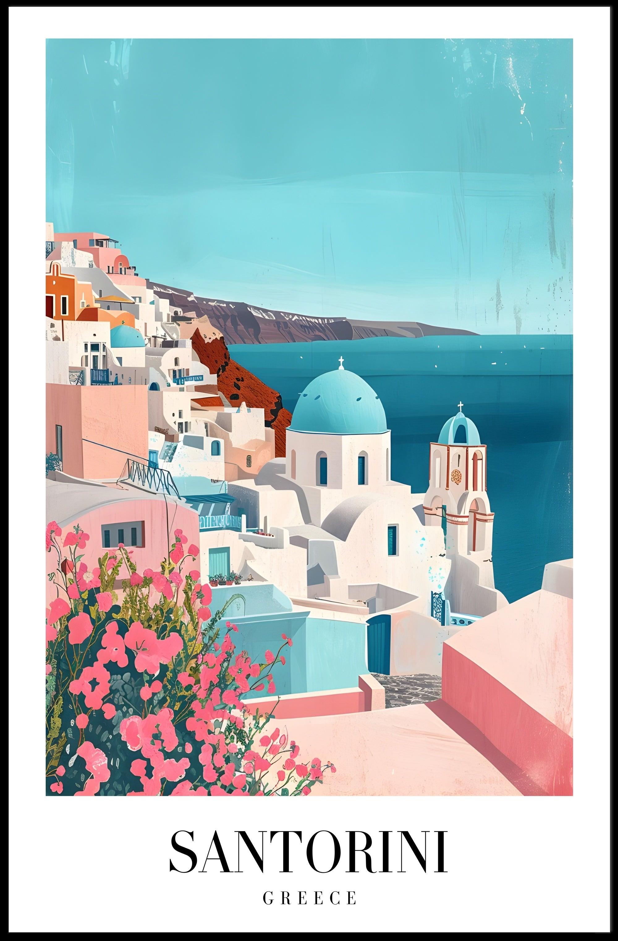 Santorini Greece Scenic Travel Poster PosterGoat