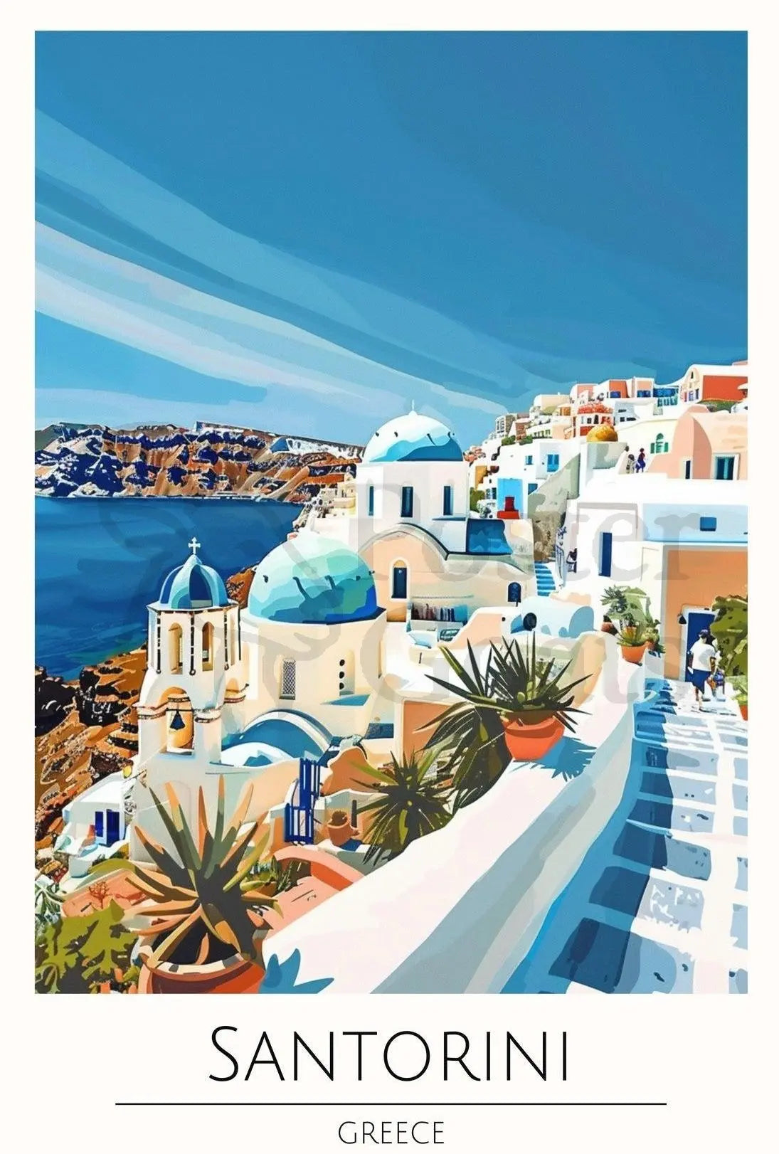 Santorini Greece Travel Poster Dreamy Island Vibes PosterGoat