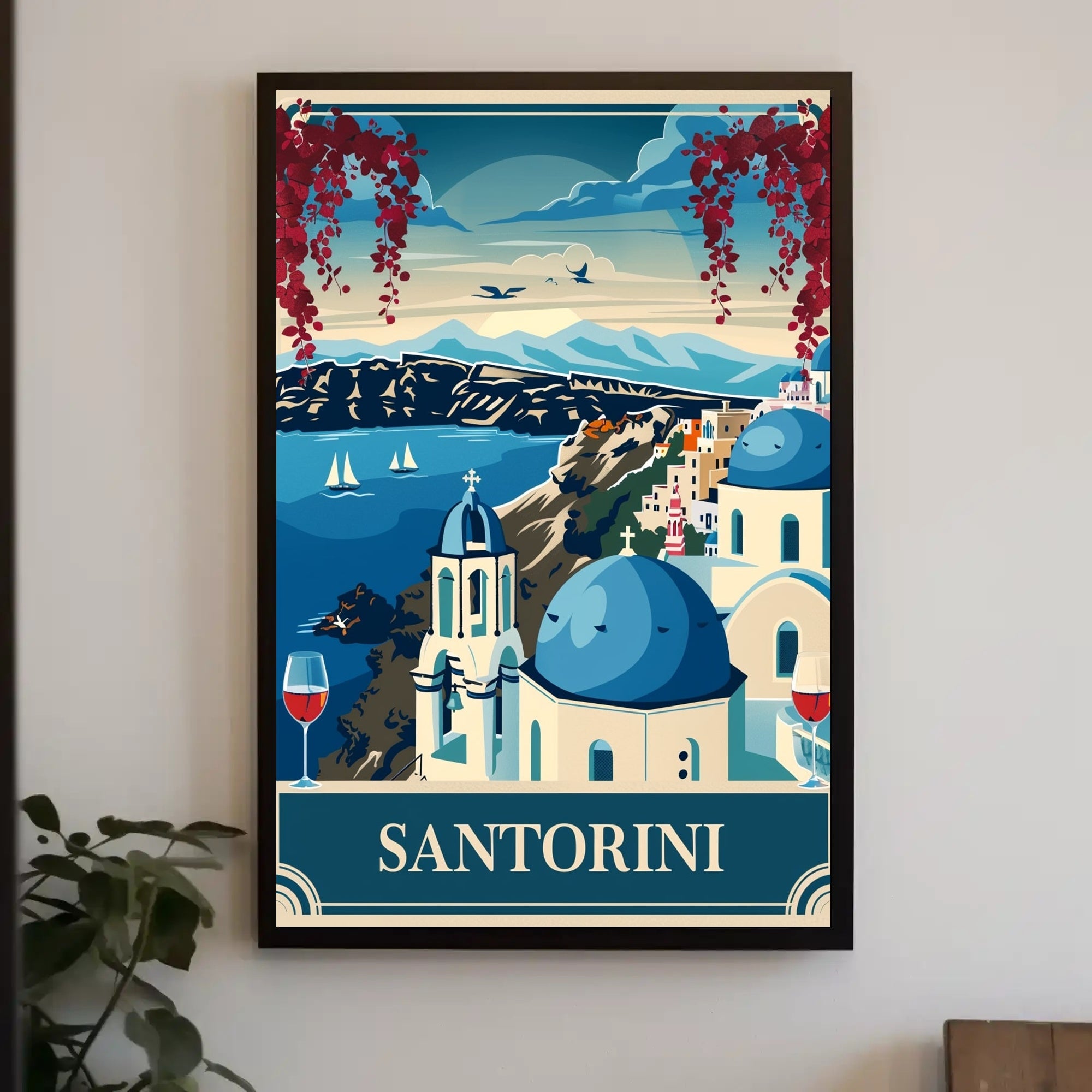 Santorini Greek Island Travel Poster PosterGoat