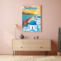 Santorini Sunset Travel Poster PosterGoat