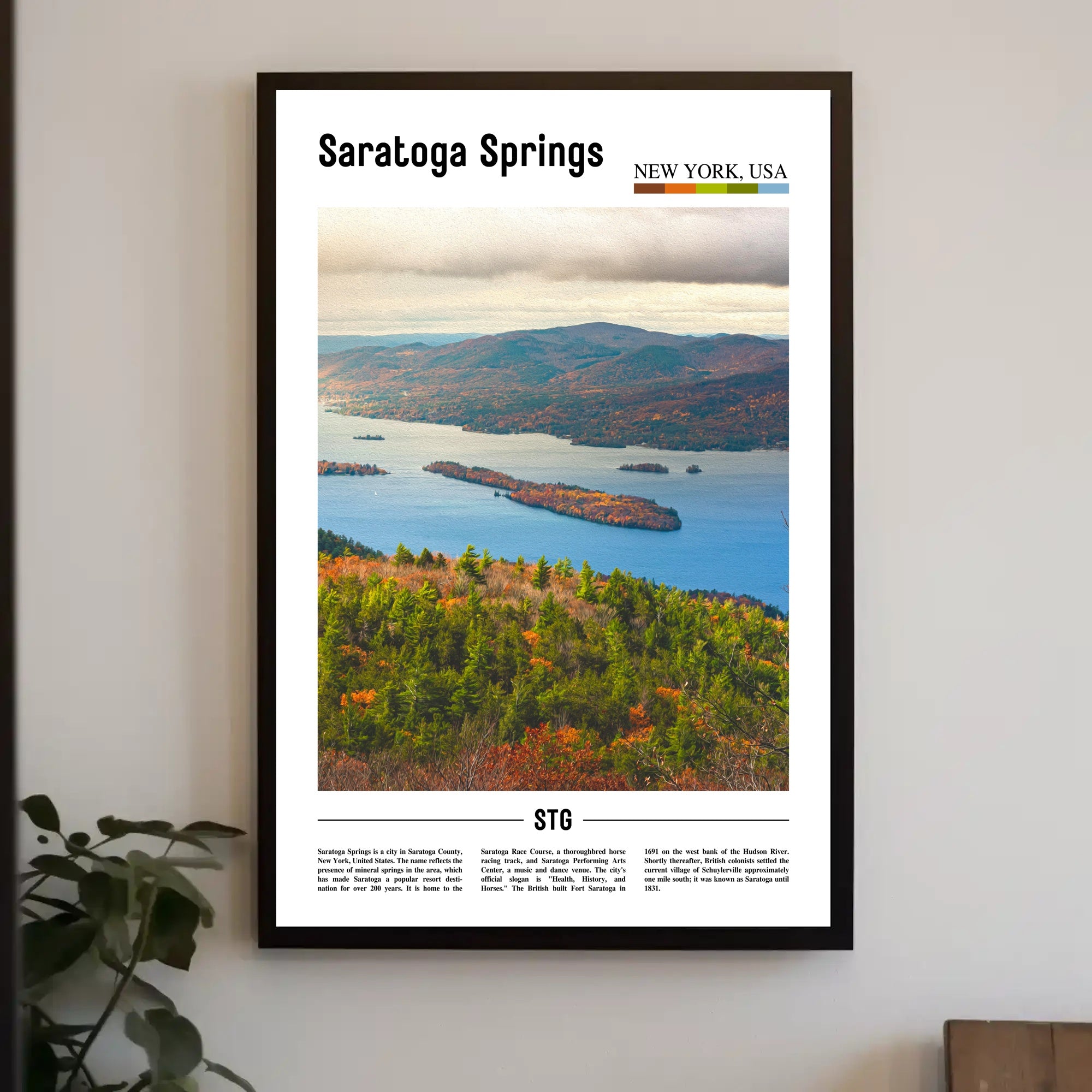 Saratoga Springs Autumn Scenic Travel Poster PosterGoat