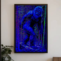 Sasquatch Sightings in Neon Forest Artistic Poster PosterGoat