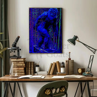 Sasquatch Sightings in Neon Forest Artistic Poster PosterGoat