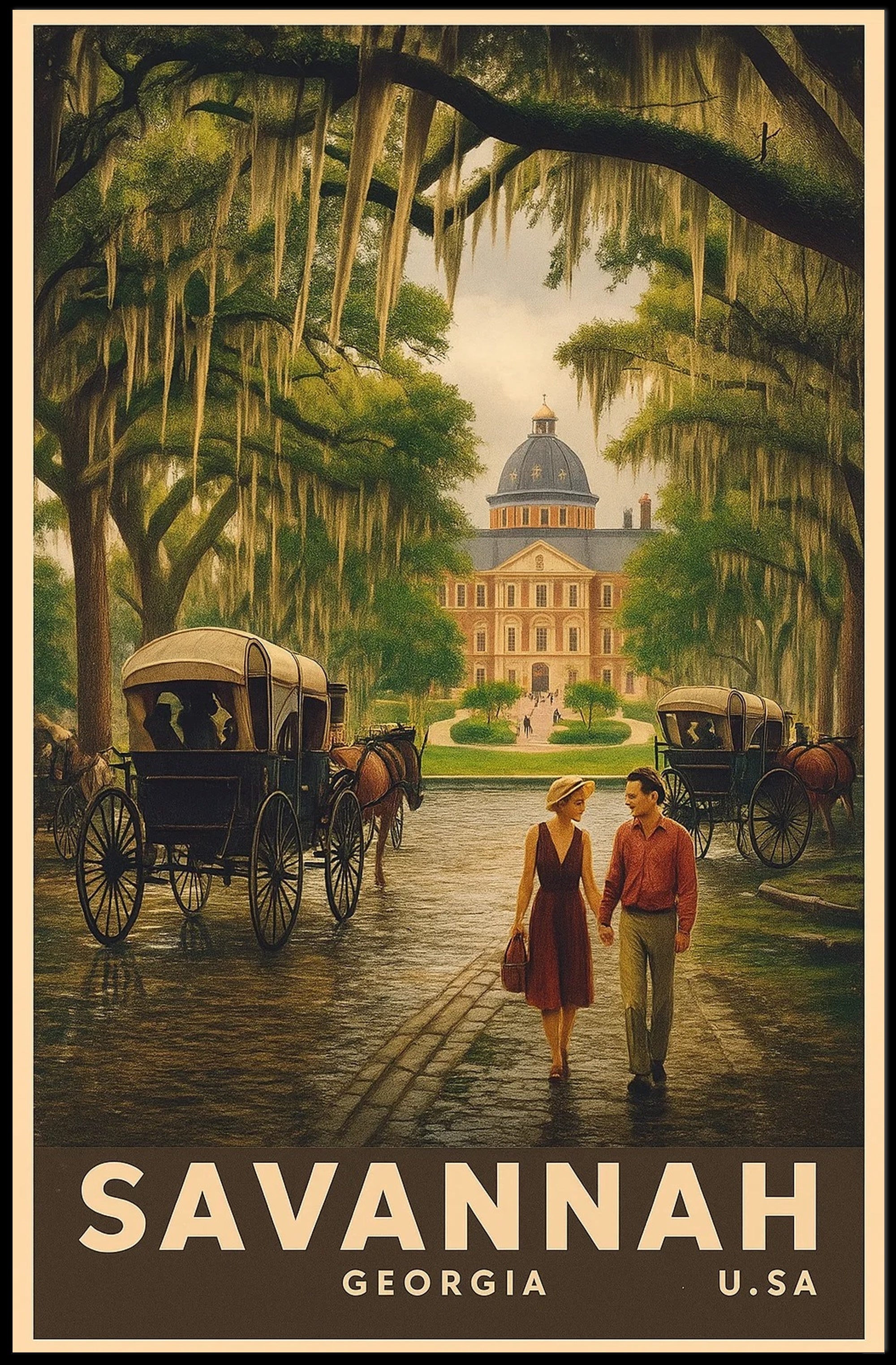 Savannah Charm: Vintage Travel Poster PosterGoat