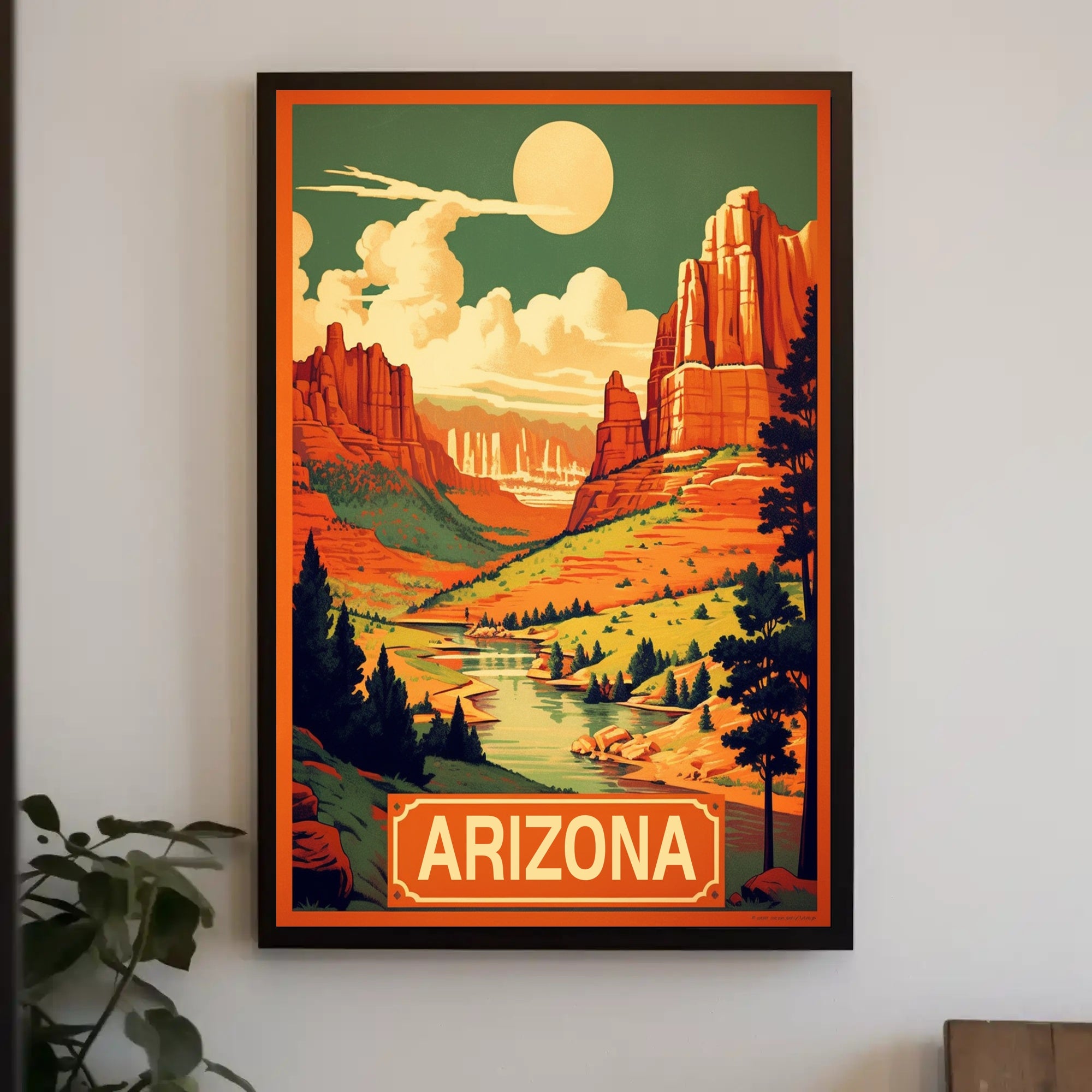 Scenic Arizona Desert Landscape Vintage Travel Poster PosterGoat
