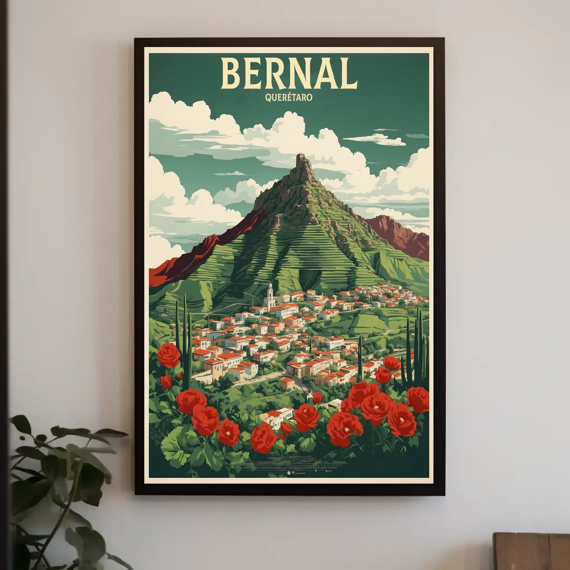 Scenic Bernal Town Travel Poster PosterGoat
