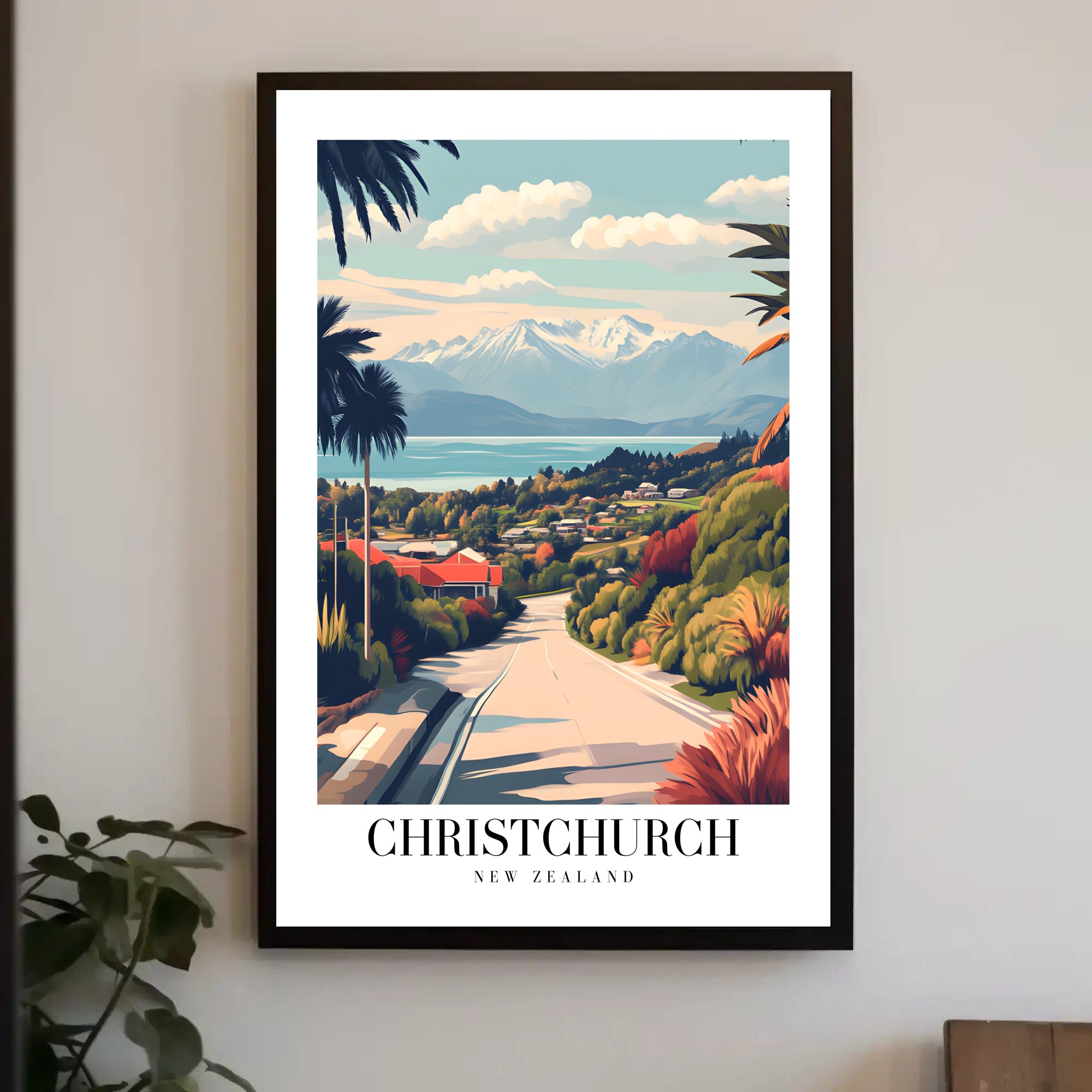 Scenic Christchurch, New Zealand Travel Poster PosterGoat