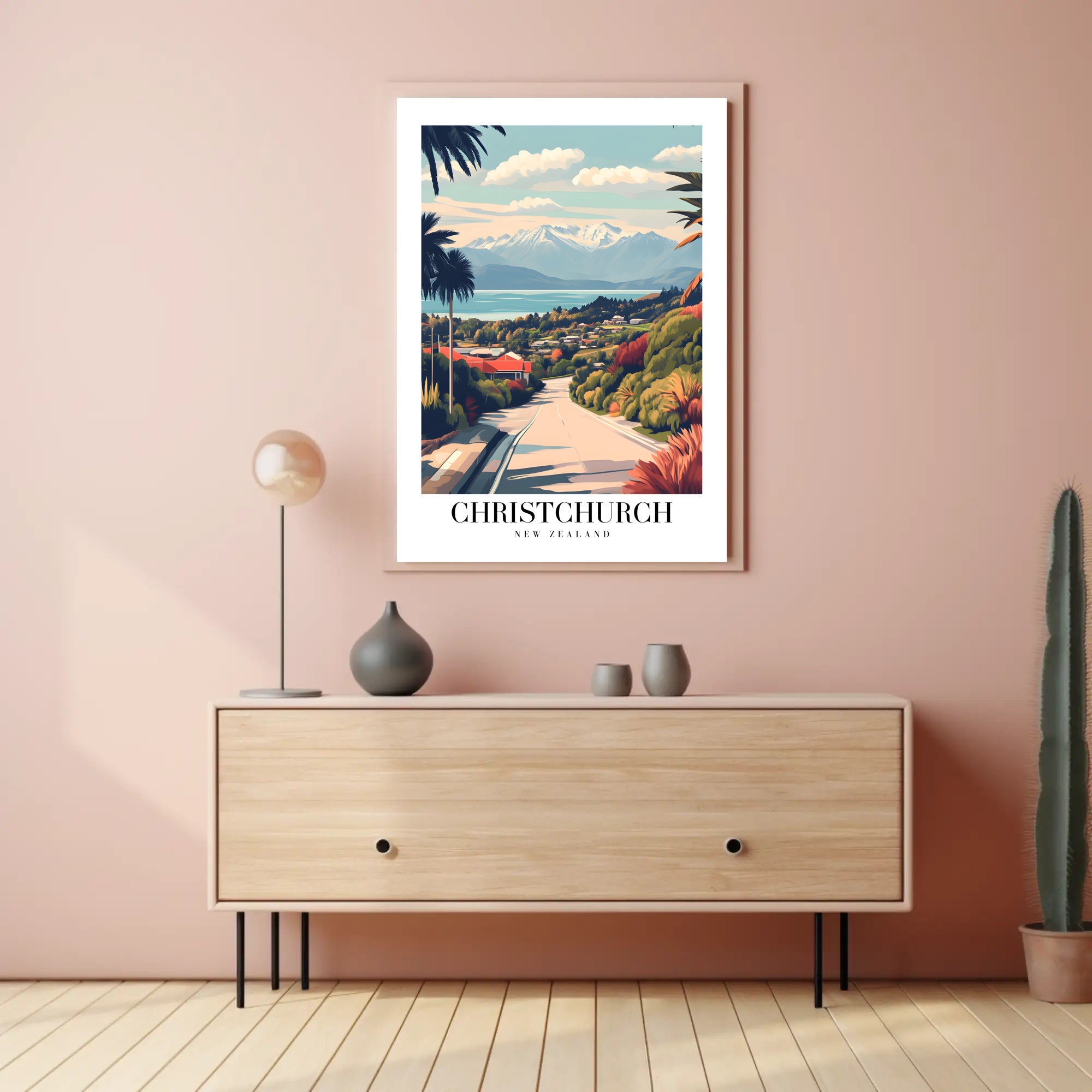 Scenic Christchurch, New Zealand Travel Poster PosterGoat