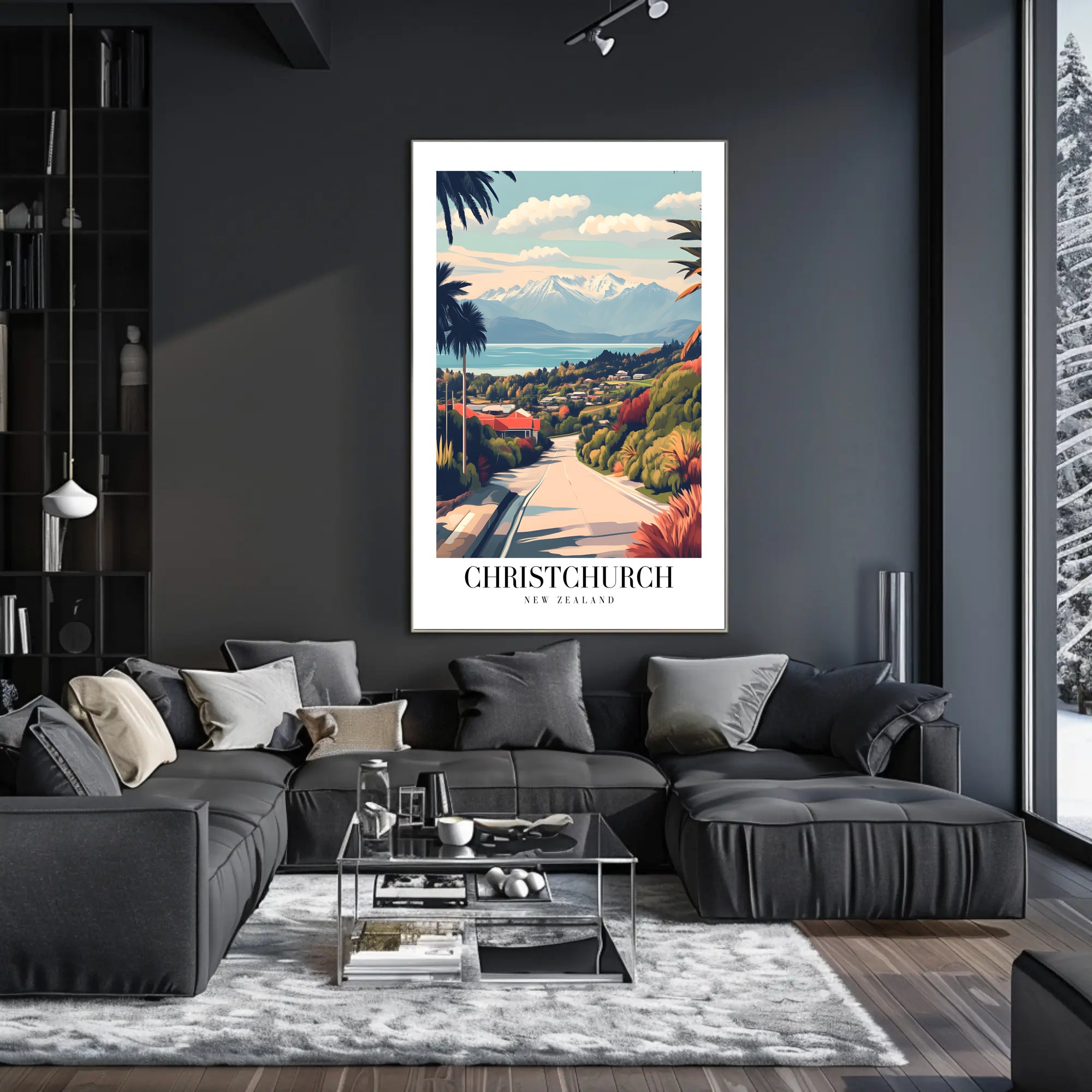 Scenic Christchurch, New Zealand Travel Poster PosterGoat