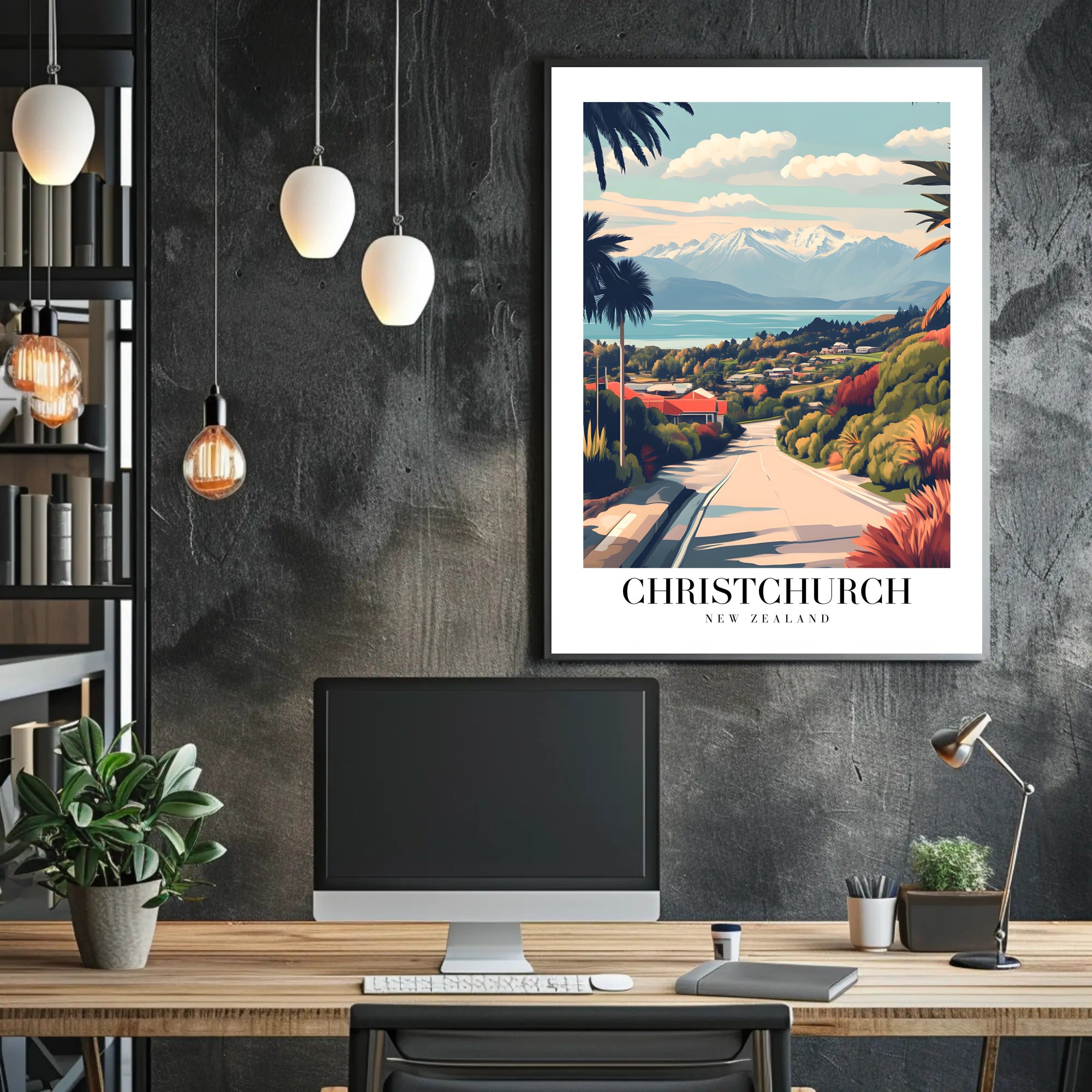 Scenic Christchurch, New Zealand Travel Poster PosterGoat