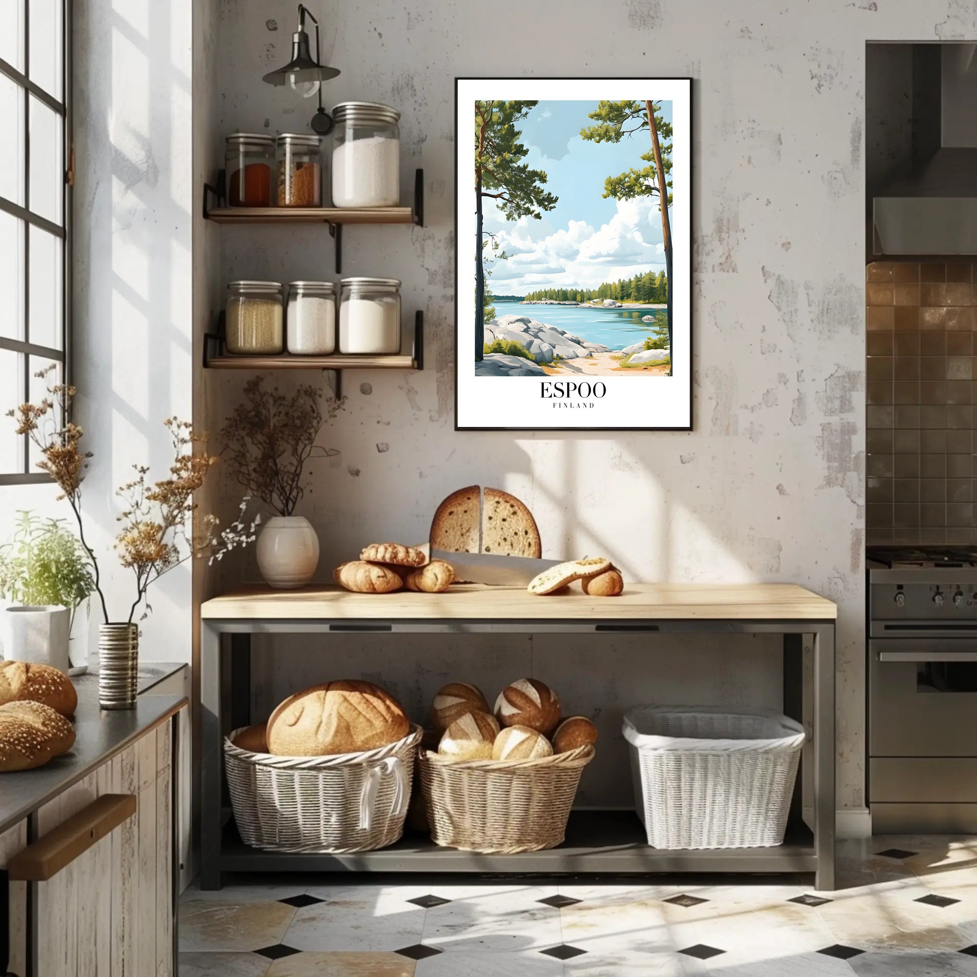 Scenic Espoo Finland Impressionistic Travel Poster PosterGoat