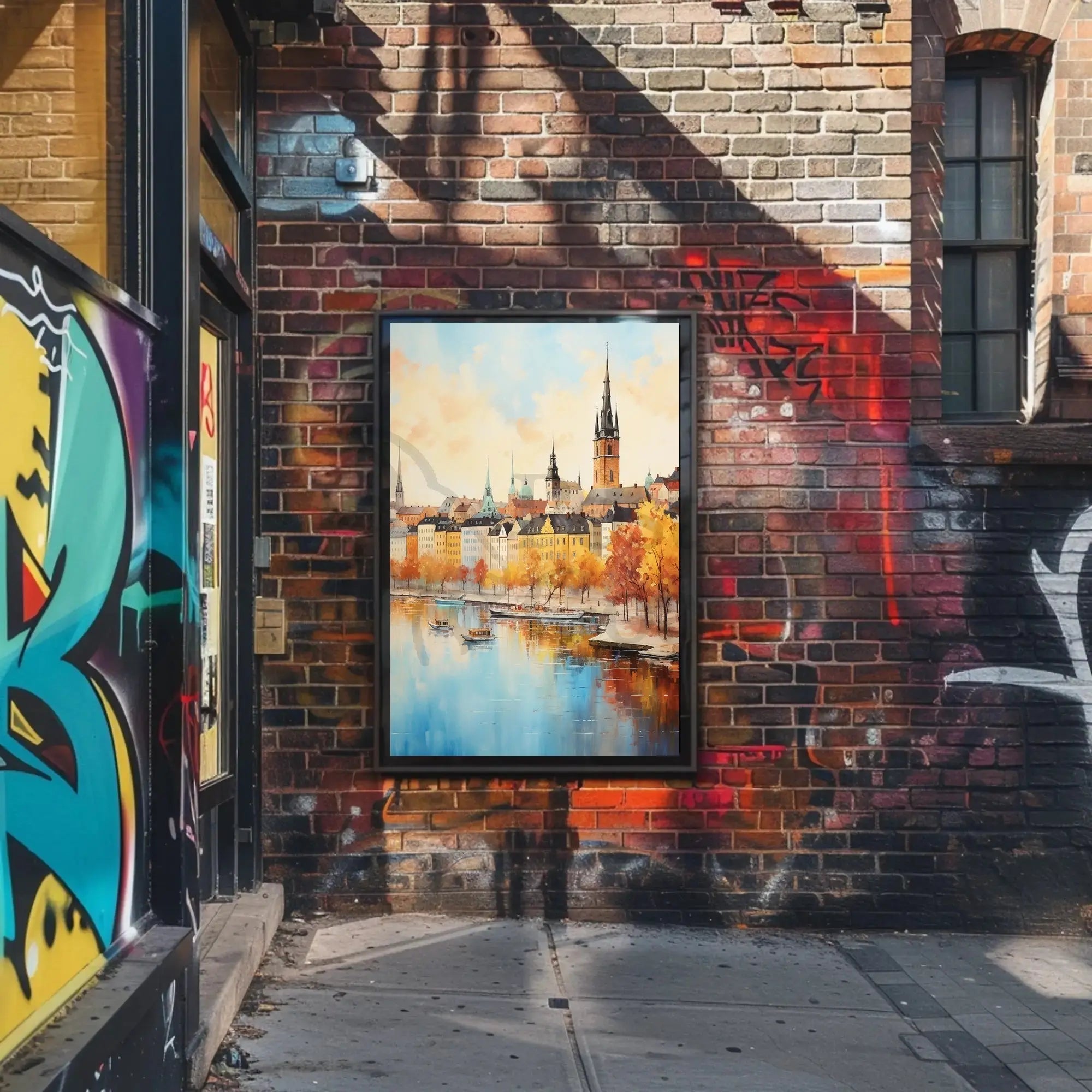 Scenic European Cityscape in Fall Travel Poster PosterGoat