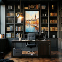 Scenic European Cityscape in Fall Travel Poster PosterGoat