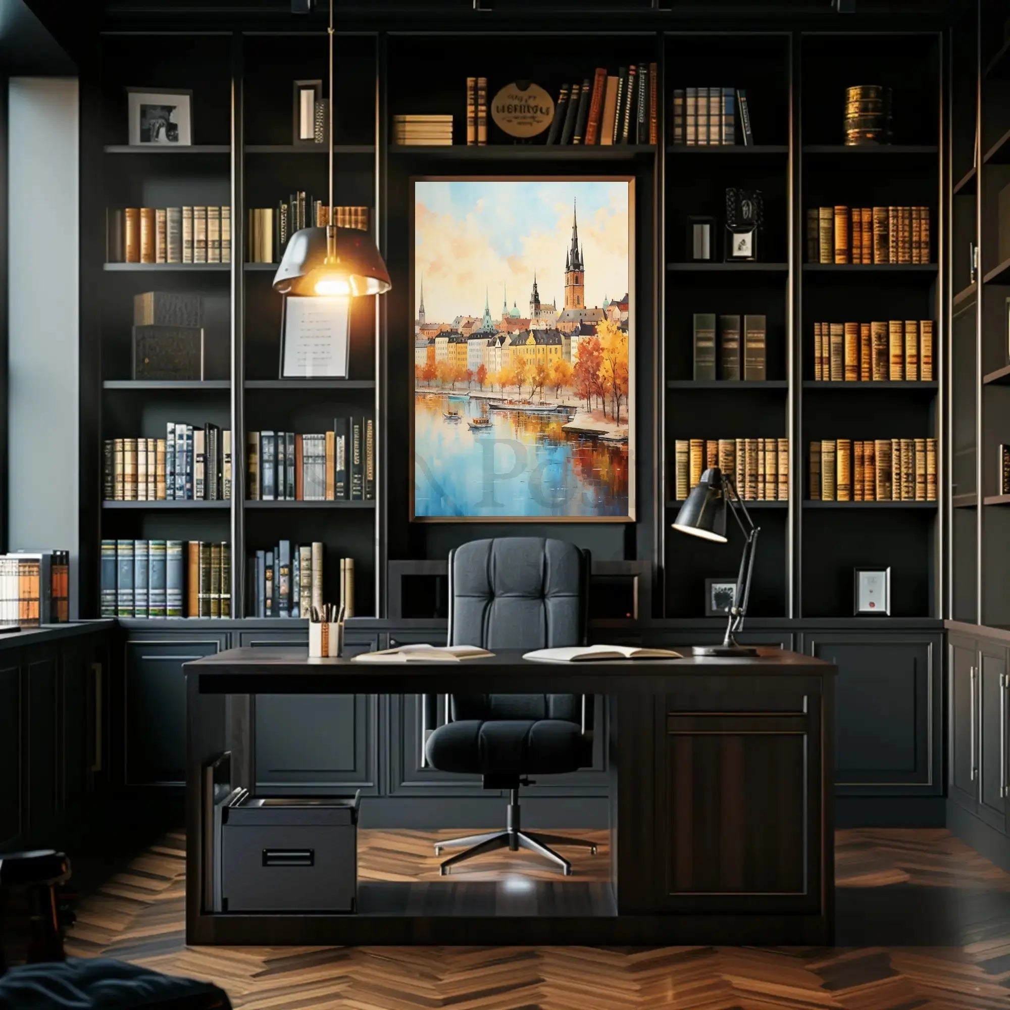 Scenic European Cityscape in Fall Travel Poster PosterGoat