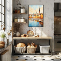 Scenic European Cityscape in Fall Travel Poster PosterGoat