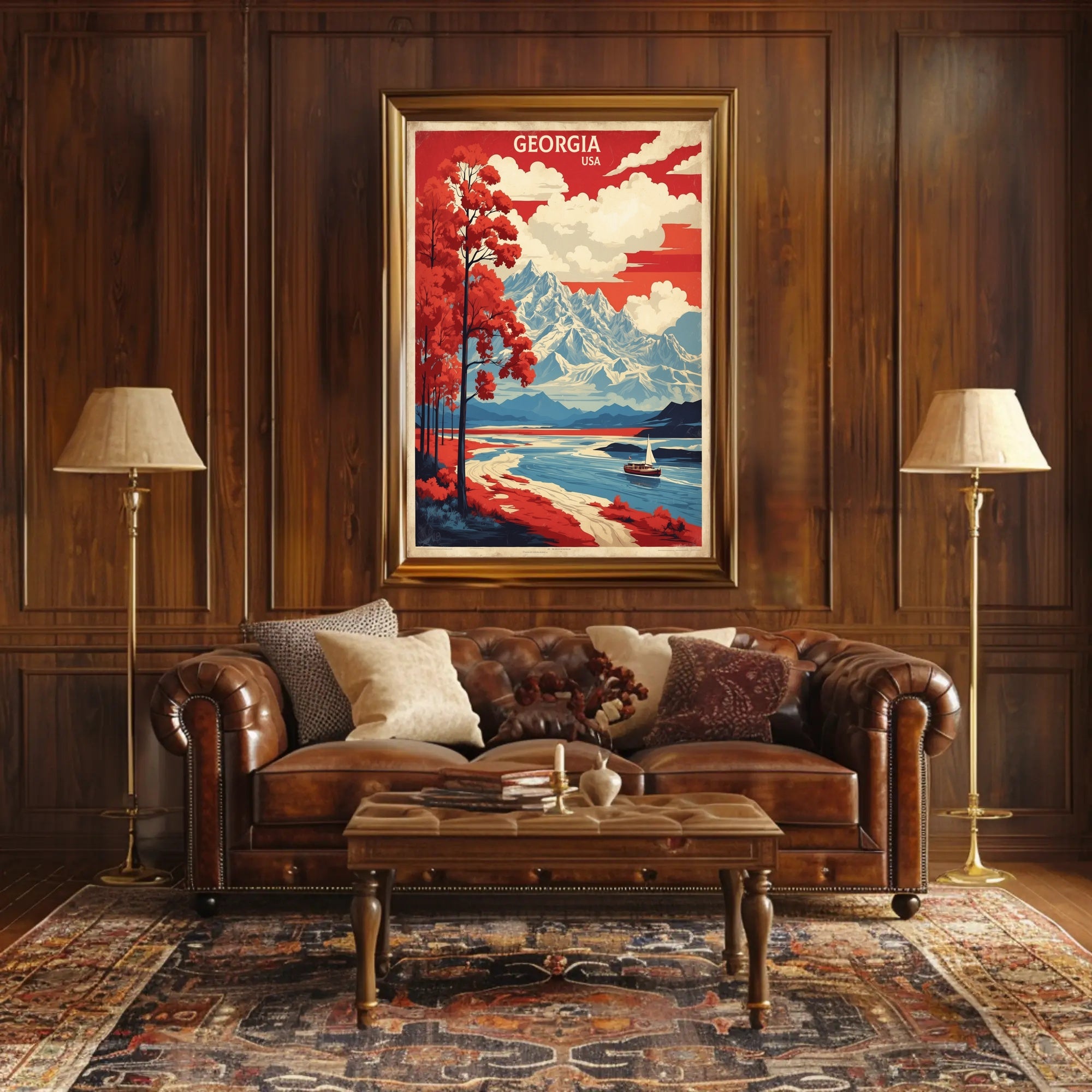 Scenic Georgia Landscape Vintage Travel Poster PosterGoat