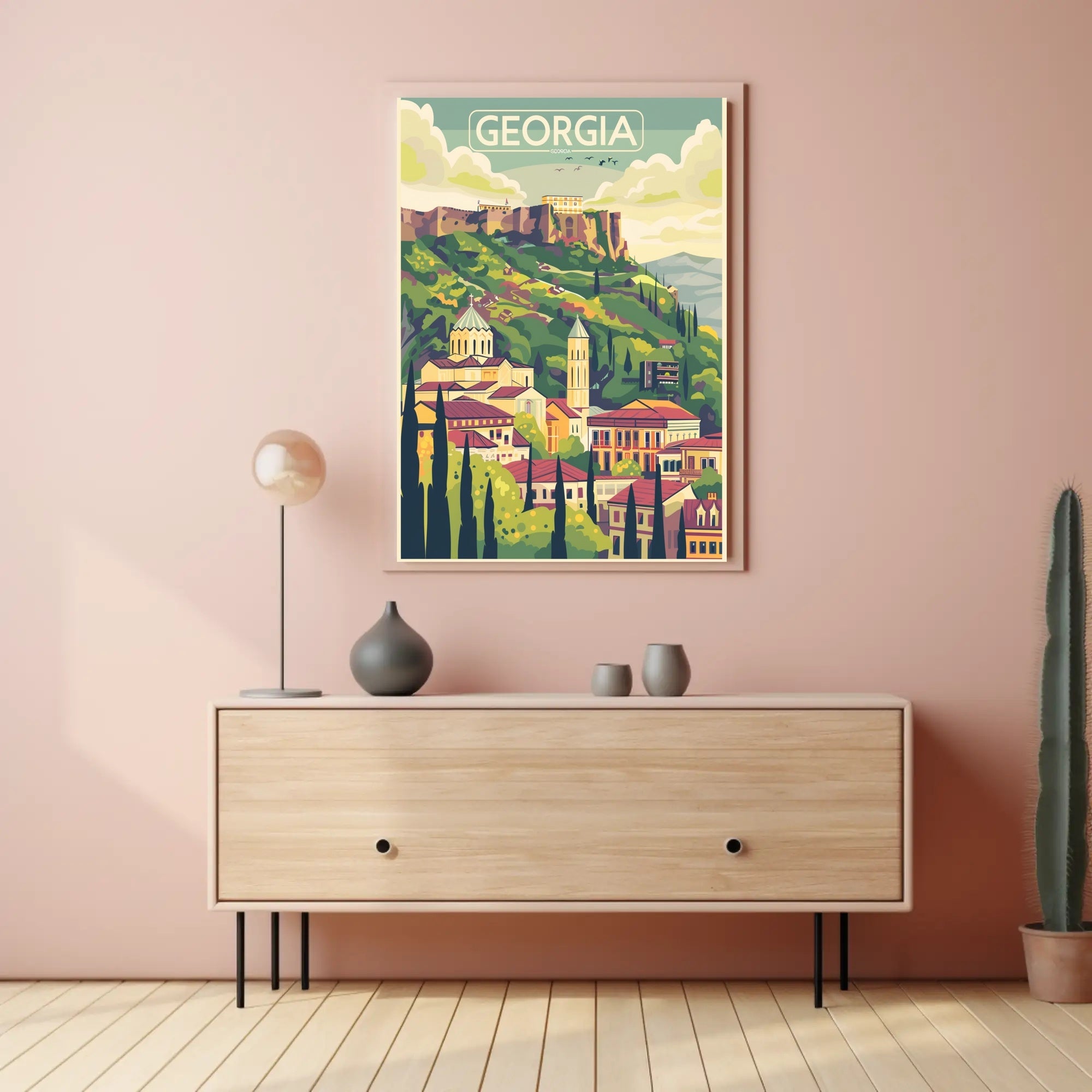 Scenic Georgia Vintage Travel Art Poster PosterGoat