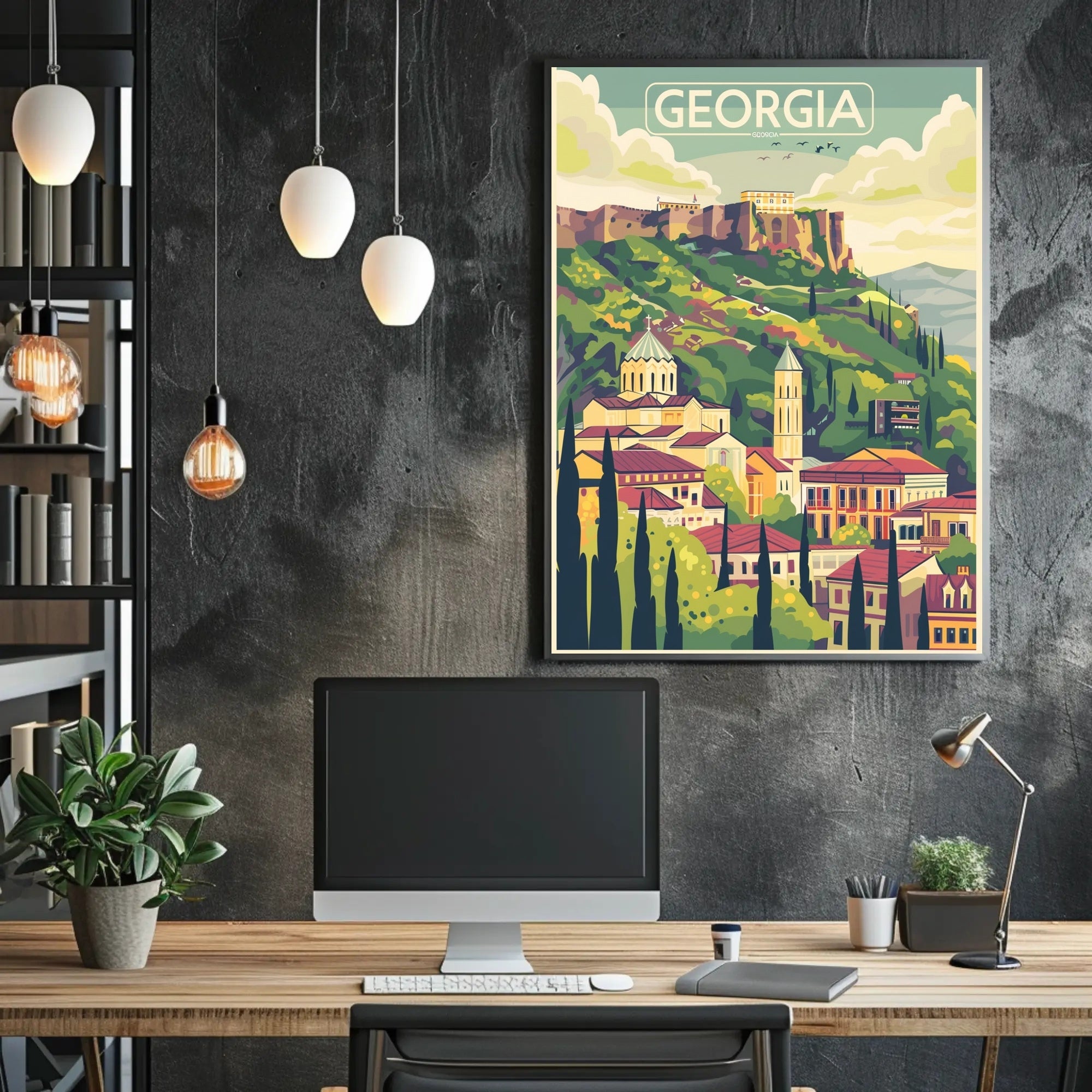 Scenic Georgia Vintage Travel Art Poster PosterGoat
