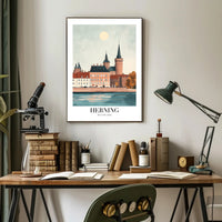 Scenic Herning Cityscape Waterfront Travel Poster PosterGoat