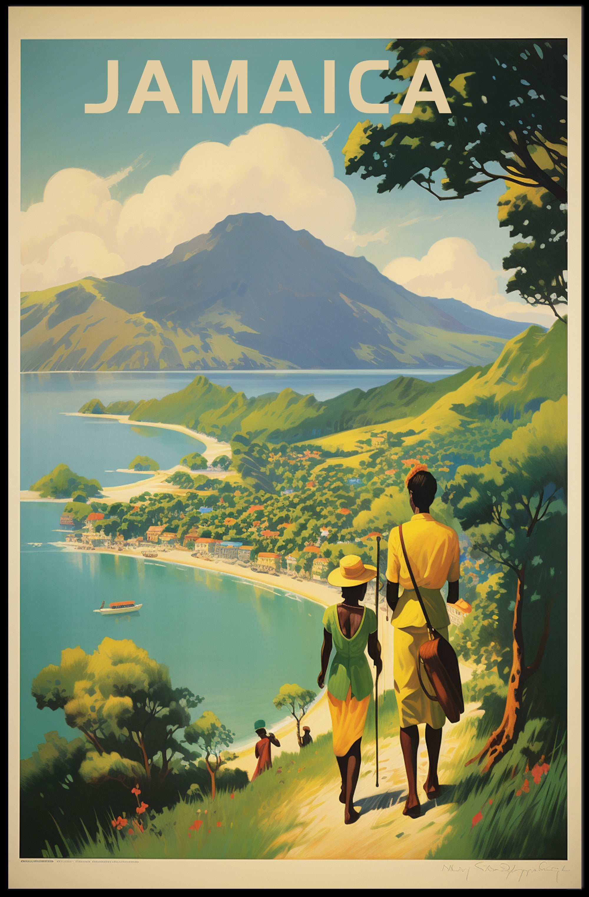Scenic Jamaica Vintage Travel Art Poster PosterGoat