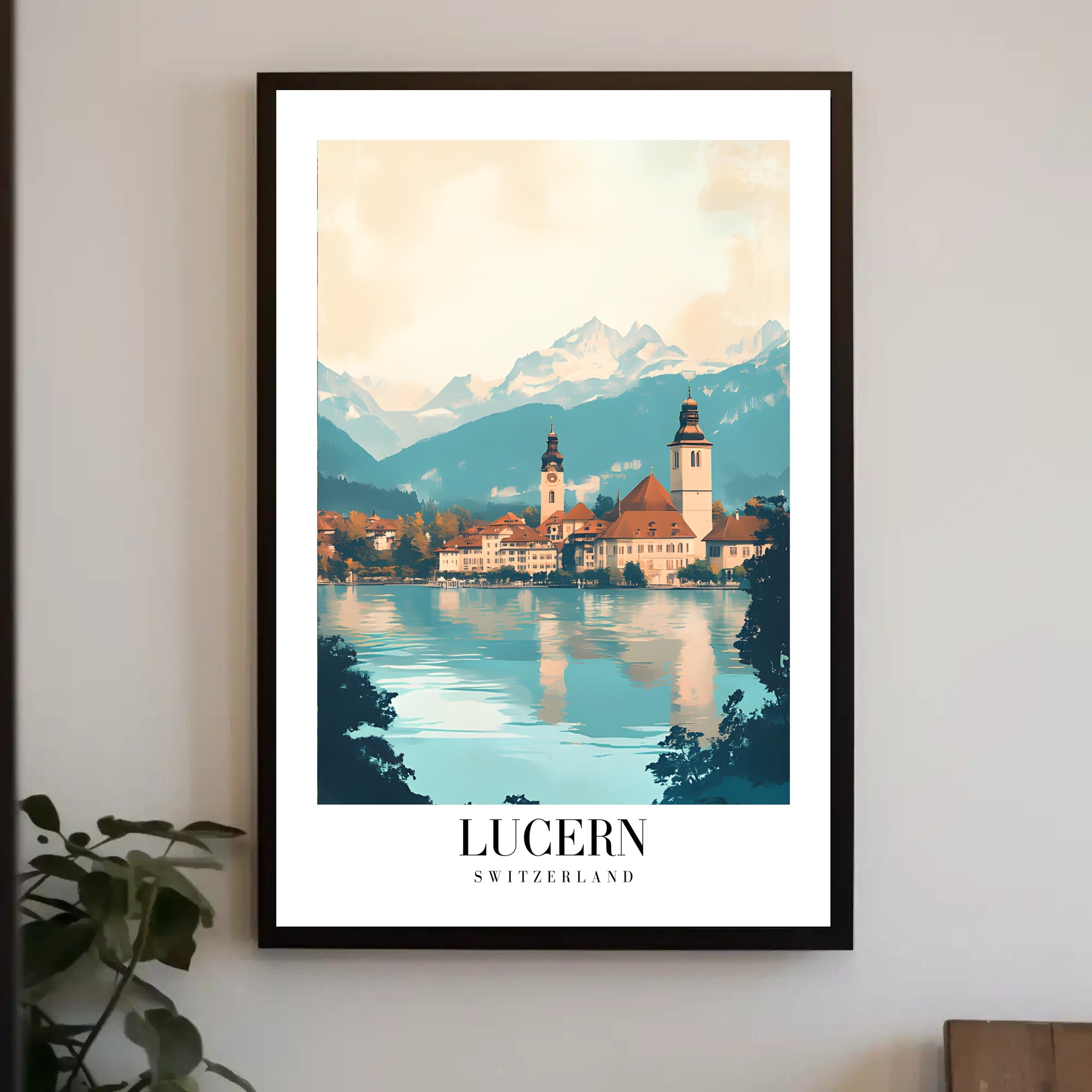 Scenic Lucerne, Switzerland Photorealistic Travel Poster PosterGoat