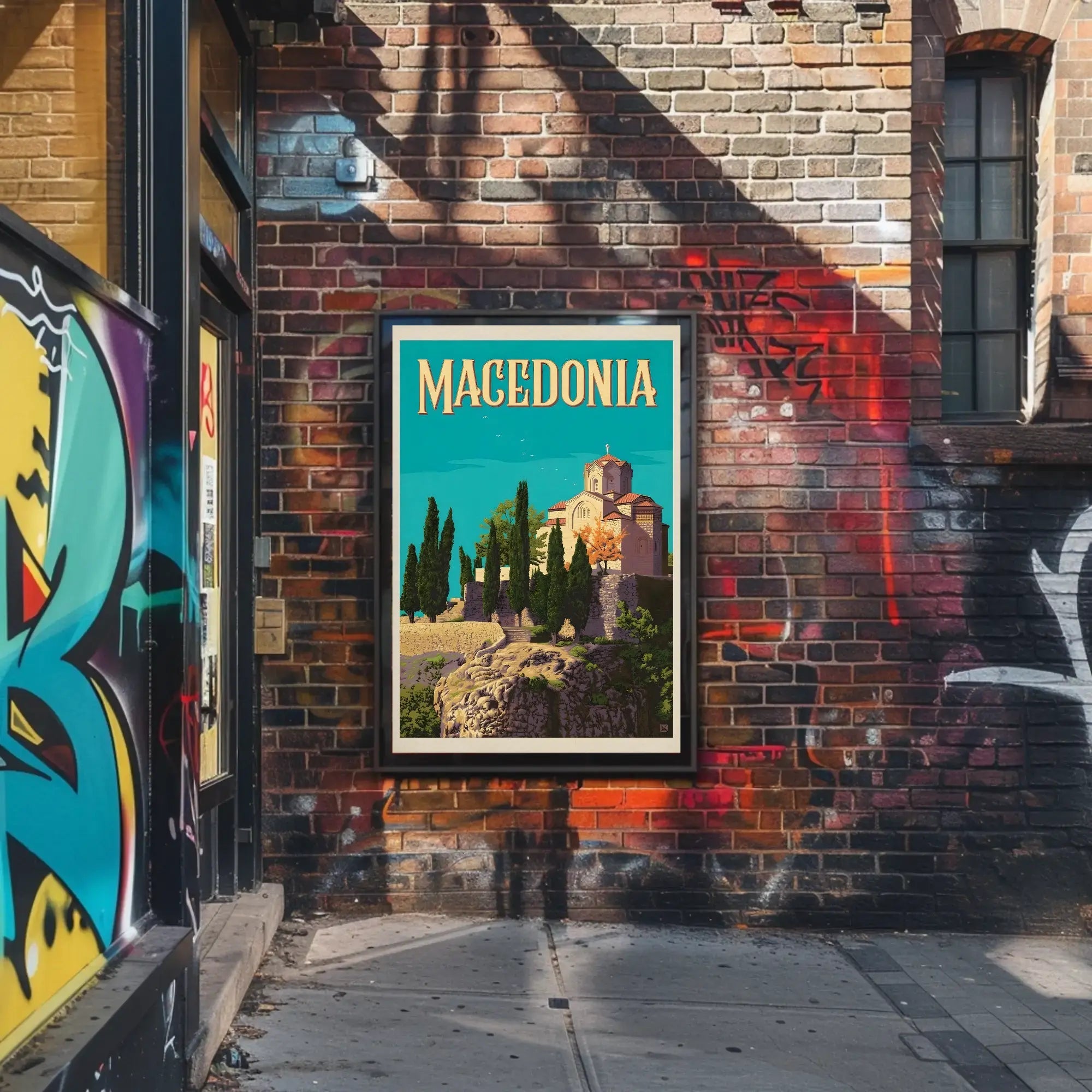 Scenic Macedonia Travel Artwork, Vintage Travel Poster PosterGoat