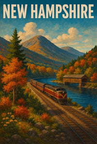 Scenic New Hampshire Landscape Vintage Travel Poster PosterGoat