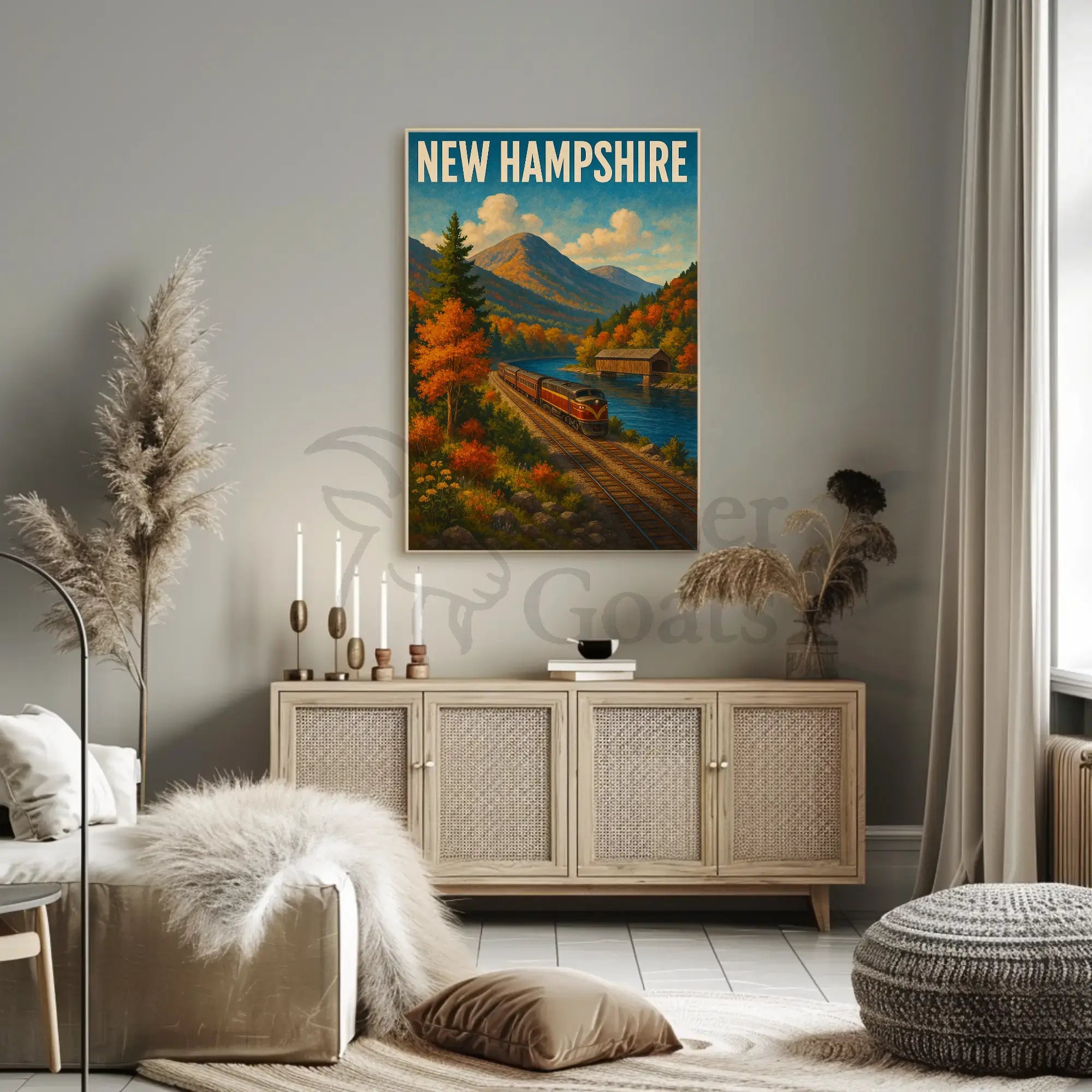 Scenic New Hampshire Landscape Vintage Travel Poster PosterGoat