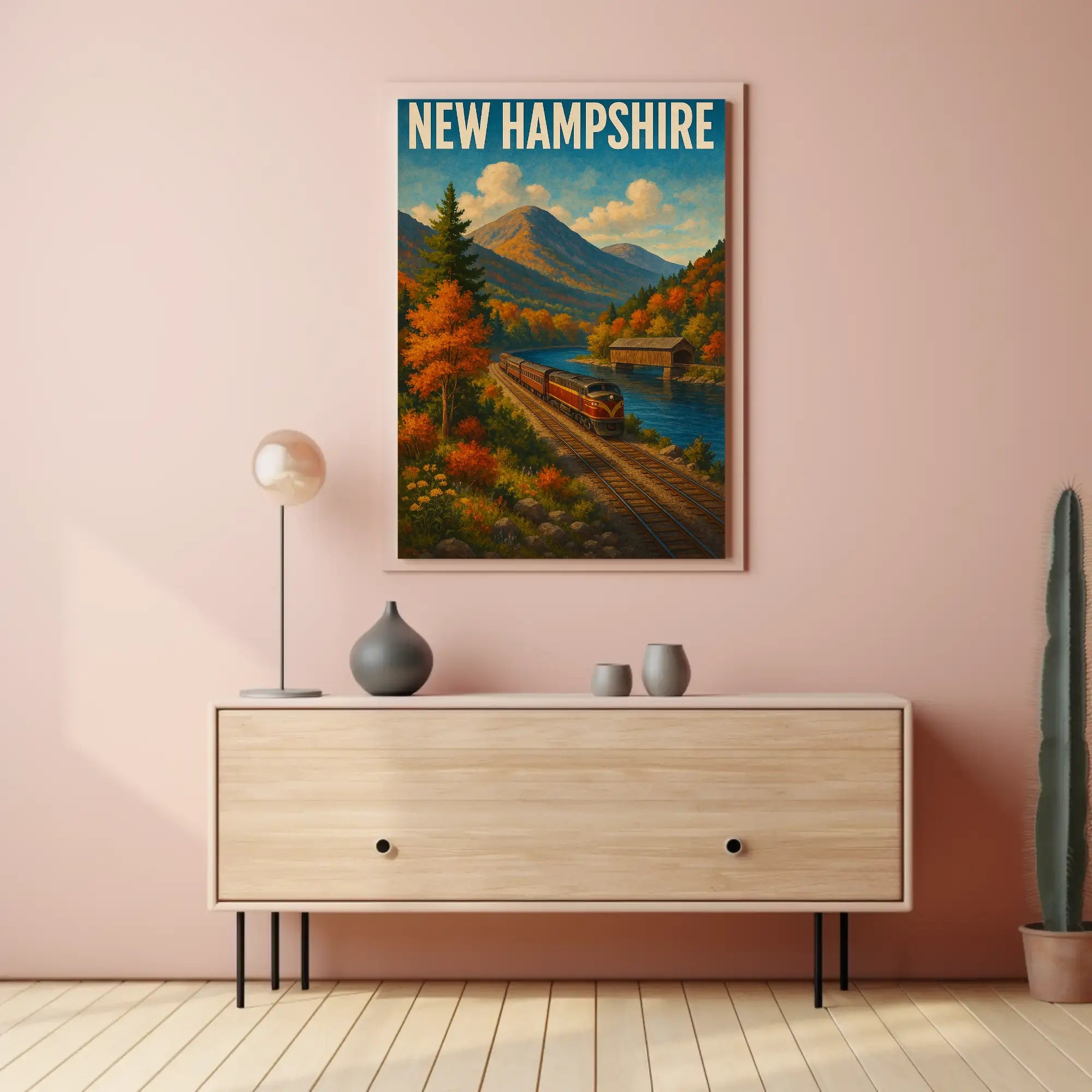 Scenic New Hampshire Landscape Vintage Travel Poster PosterGoat