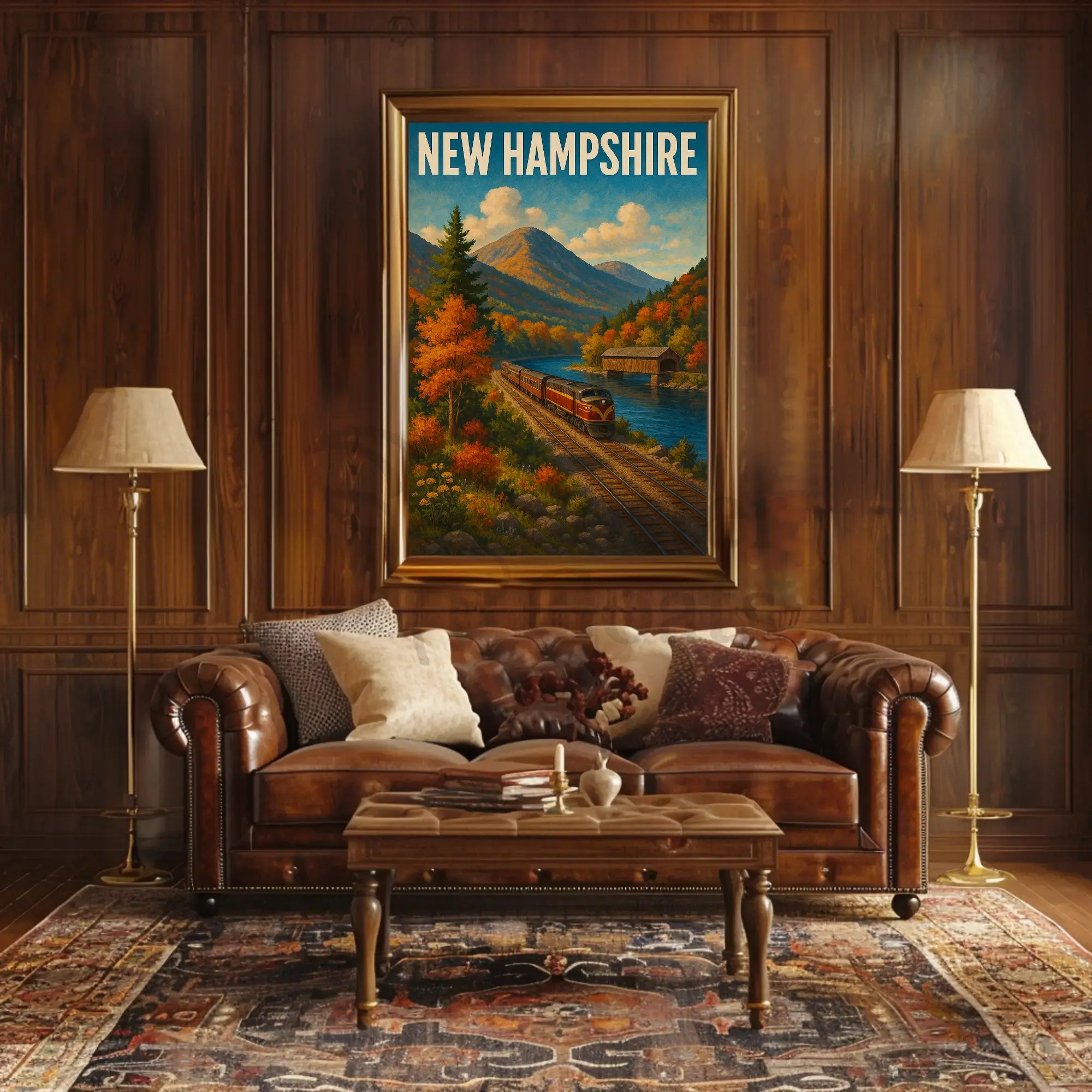 Scenic New Hampshire Landscape Vintage Travel Poster PosterGoat