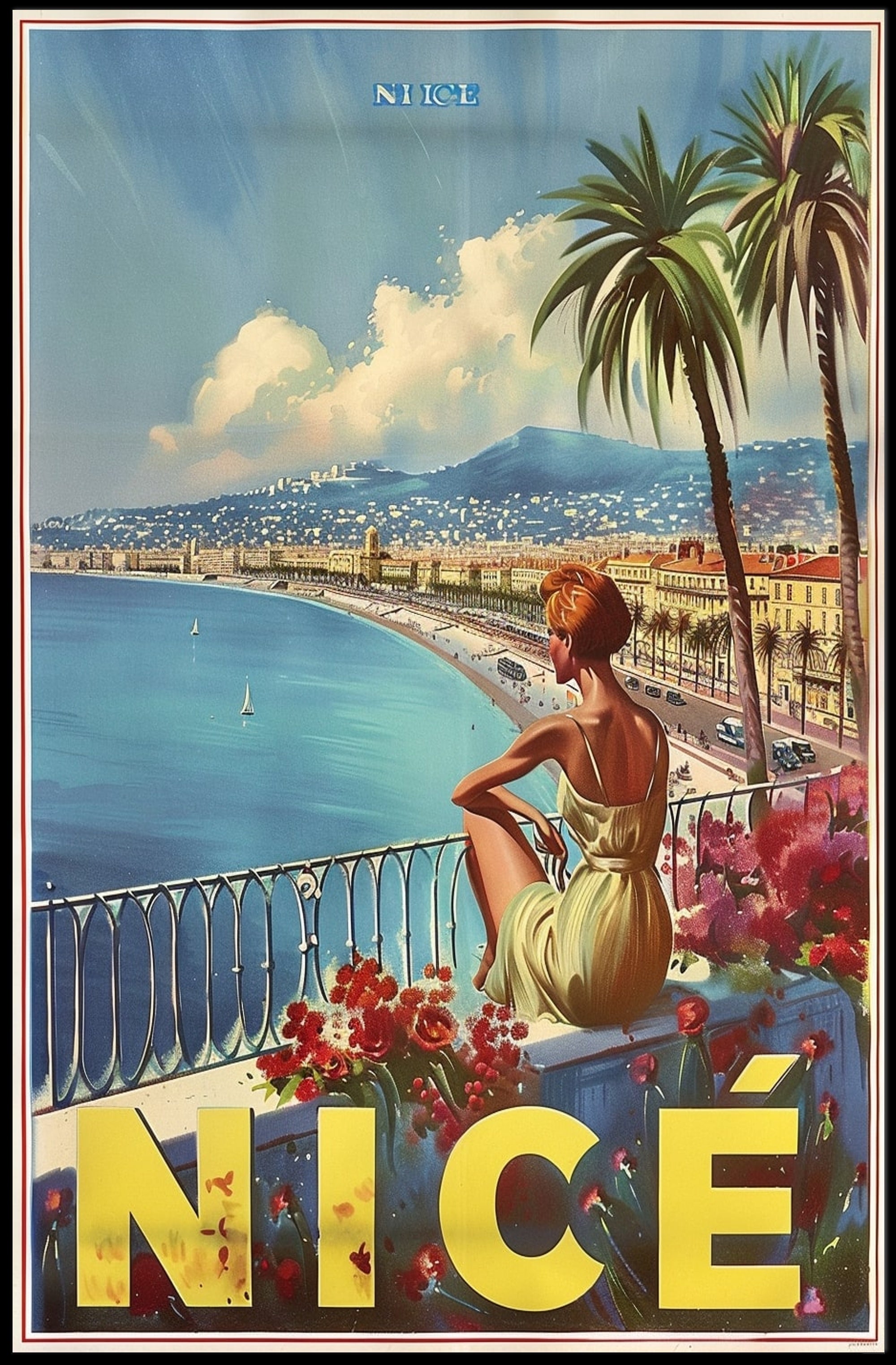 Scenic Nice Promenade Travel Poster PosterGoat