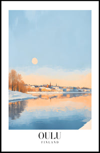 Scenic Oulu Finland Winter Landscape Artistic Poster PosterGoat