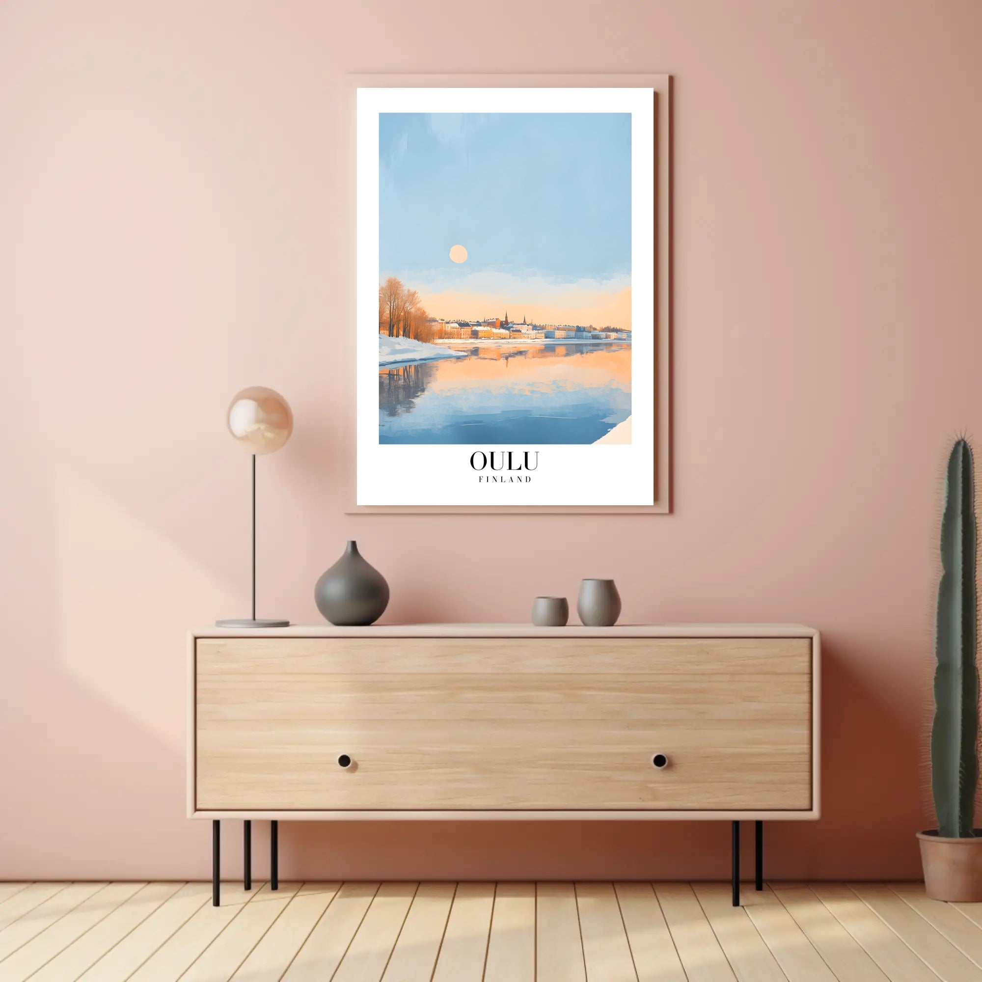 Scenic Oulu Finland Winter Landscape Artistic Poster PosterGoat
