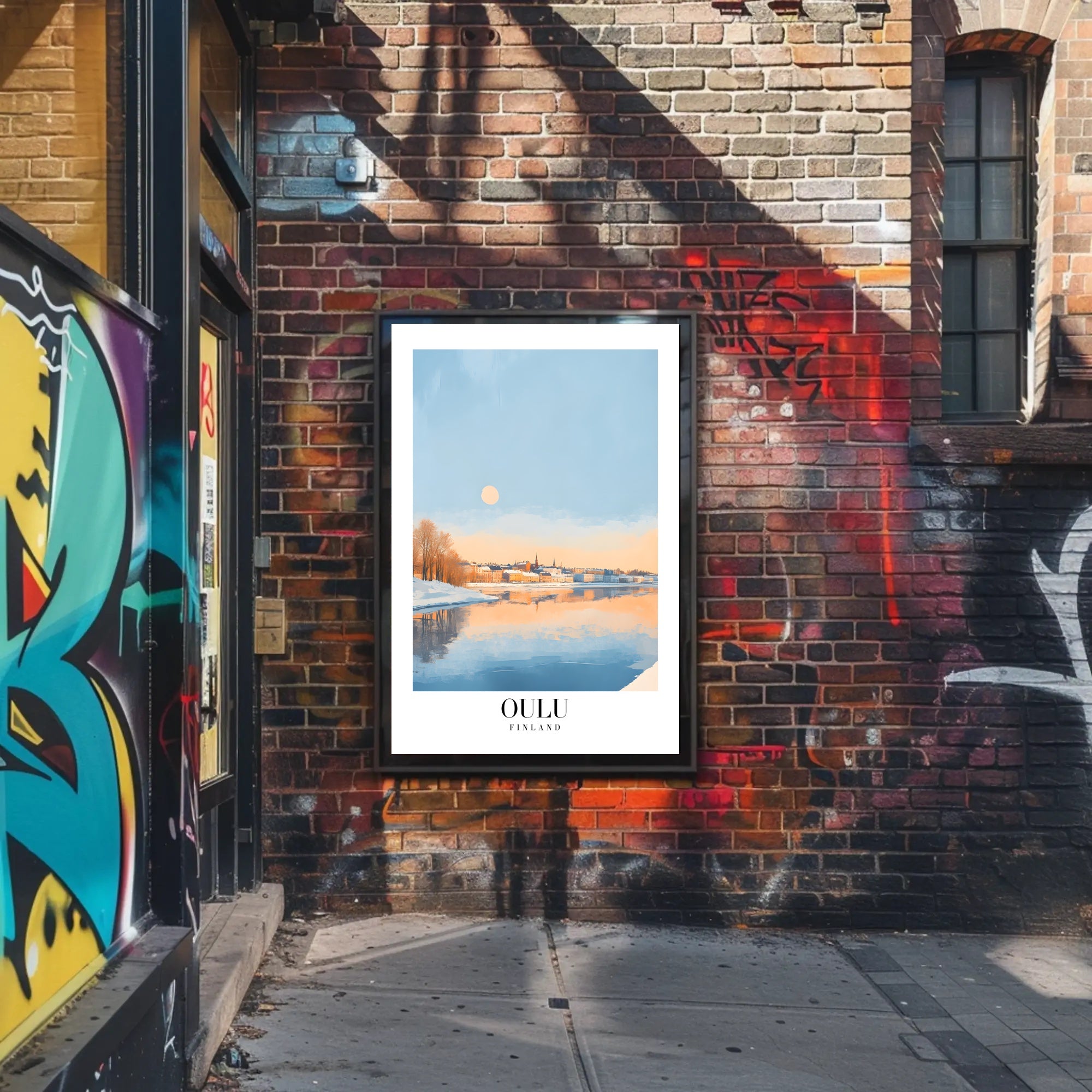 Scenic Oulu Finland Winter Landscape Artistic Poster PosterGoat