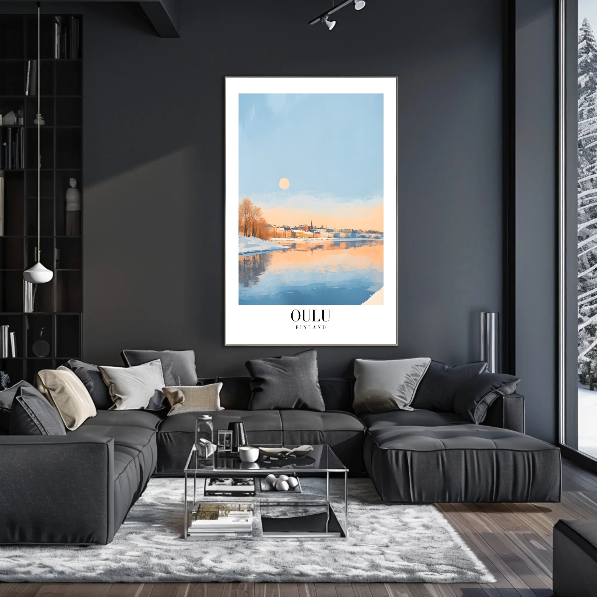 Scenic Oulu Finland Winter Landscape Artistic Poster PosterGoat