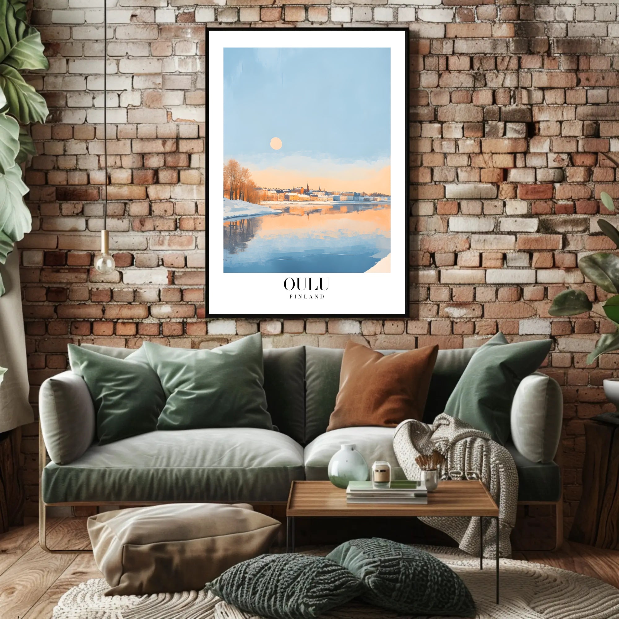Scenic Oulu Finland Winter Landscape Artistic Poster PosterGoat