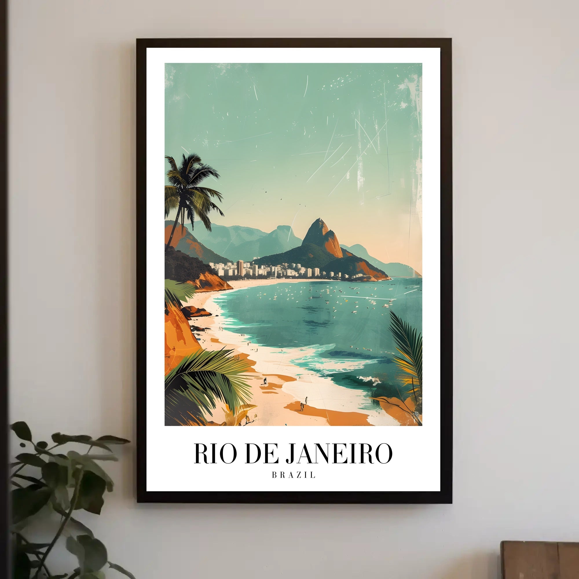 Scenic Rio de Janeiro Travel Vintage Style Poster PosterGoat