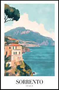 Scenic Vintage Sorrento Coastline View Travel Poster PosterGoat