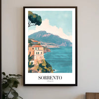 Scenic Vintage Sorrento Coastline View Travel Poster PosterGoat