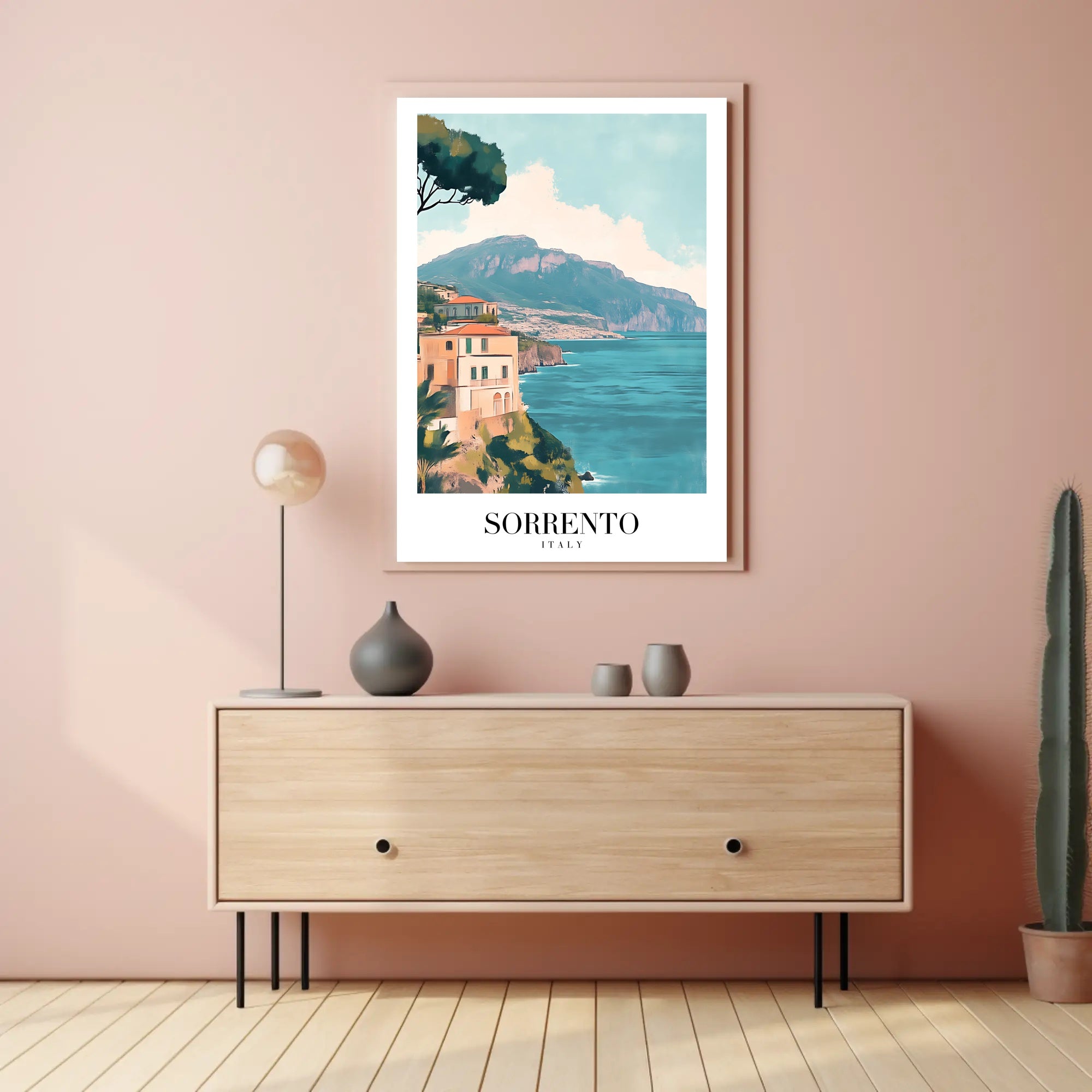 Scenic Vintage Sorrento Coastline View Travel Poster PosterGoat