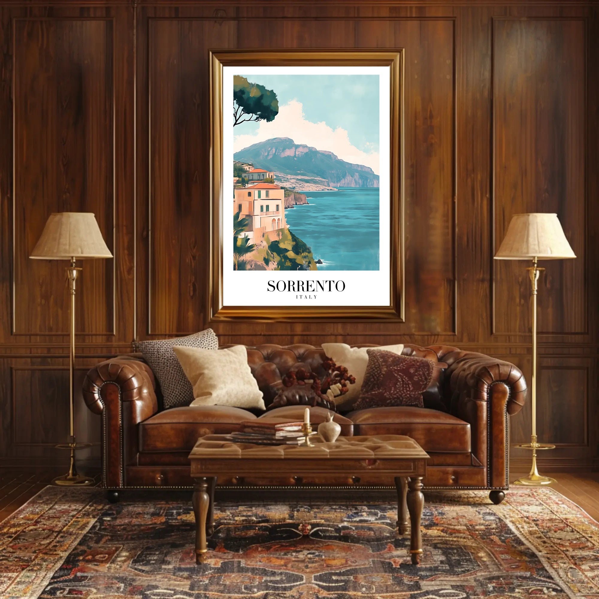 Scenic Vintage Sorrento Coastline View Travel Poster PosterGoat