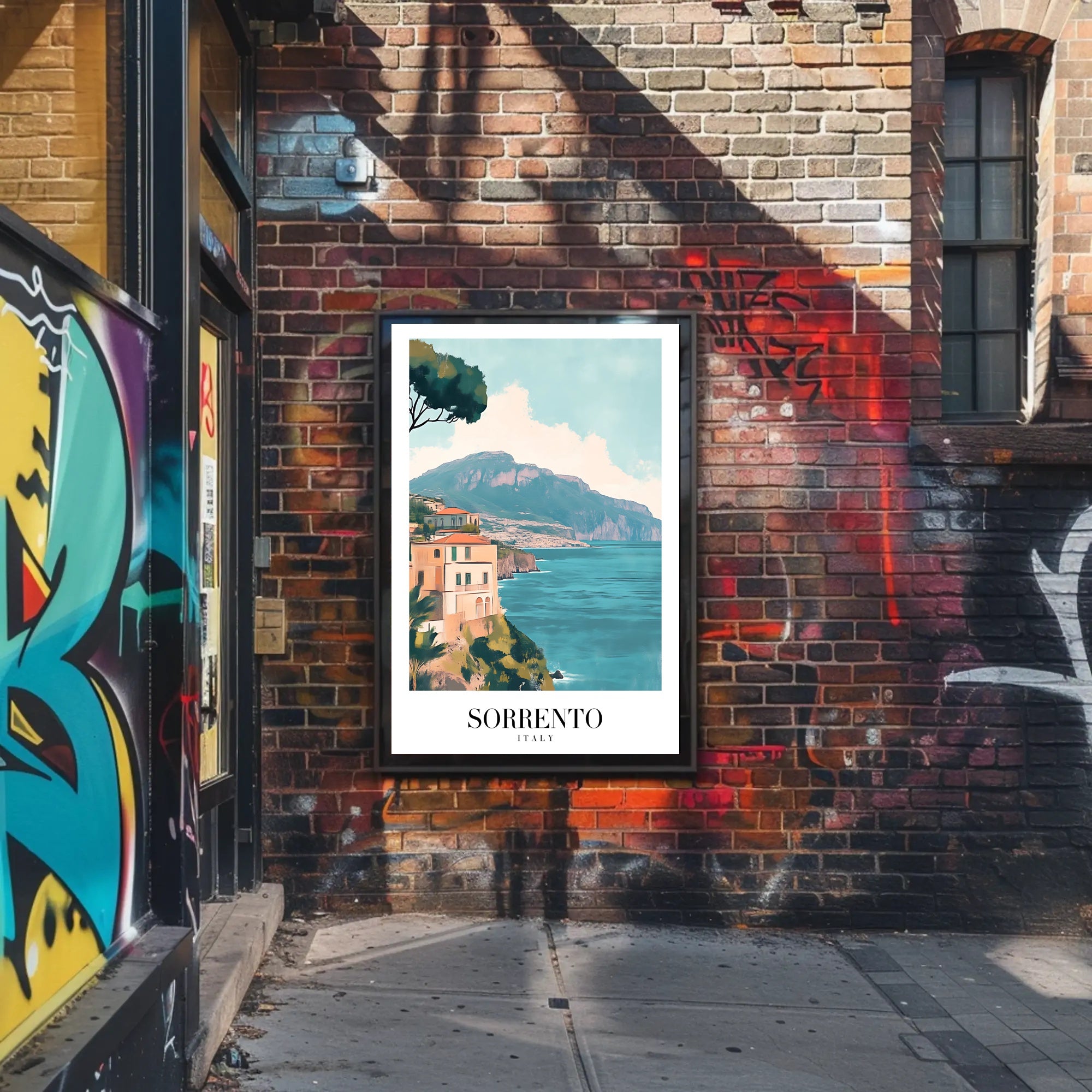 Scenic Vintage Sorrento Coastline View Travel Poster PosterGoat