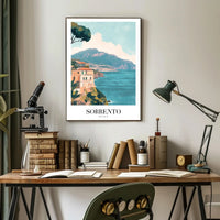 Scenic Vintage Sorrento Coastline View Travel Poster PosterGoat
