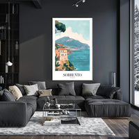 Scenic Vintage Sorrento Coastline View Travel Poster PosterGoat