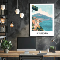 Scenic Vintage Sorrento Coastline View Travel Poster PosterGoat