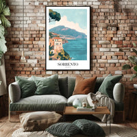 Scenic Vintage Sorrento Coastline View Travel Poster PosterGoat