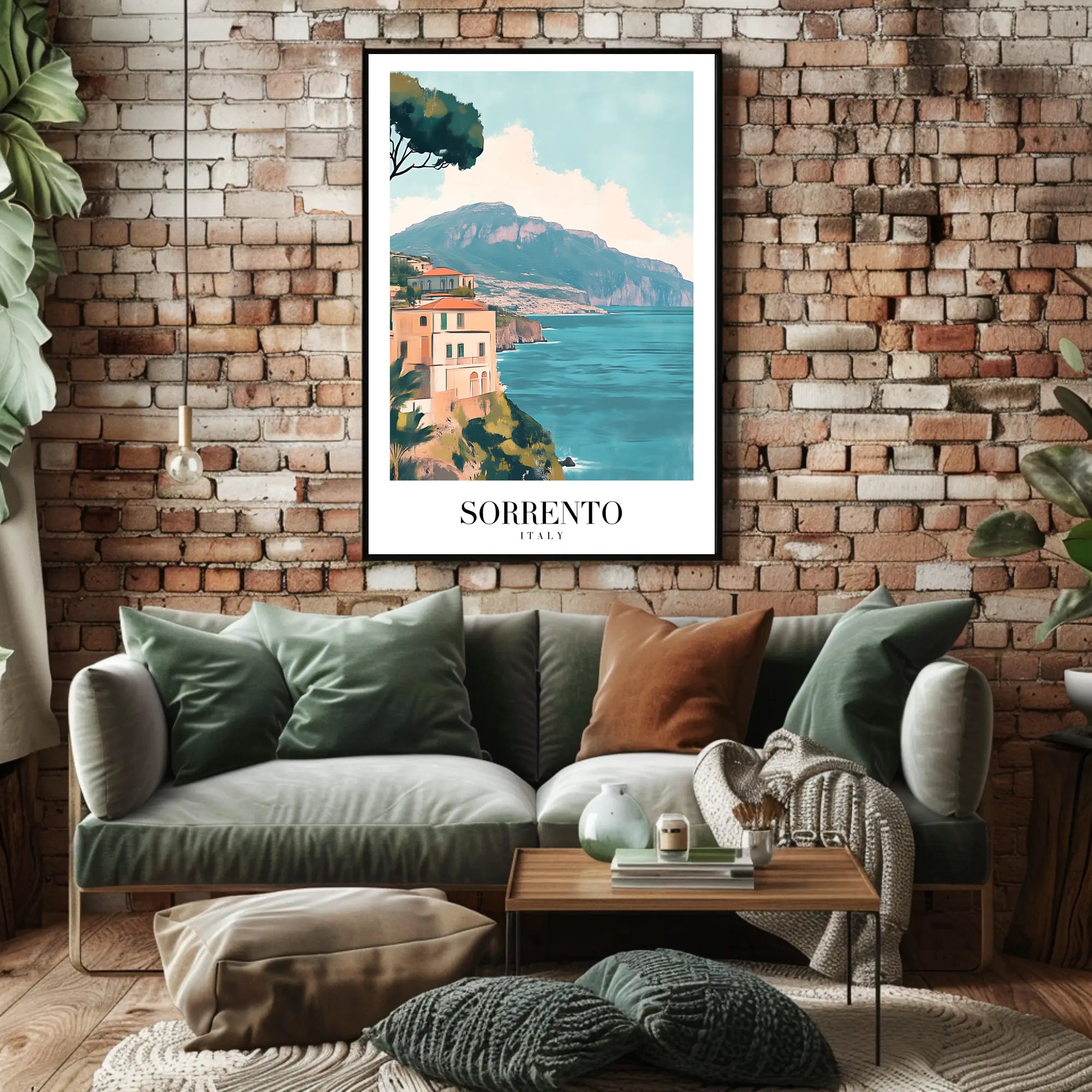 Scenic Vintage Sorrento Coastline View Travel Poster PosterGoat