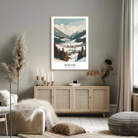 Scenic Winter Landscape of Davos Travel Poster PosterGoat
