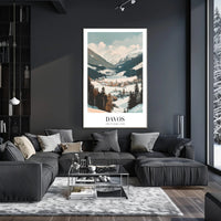 Scenic Winter Landscape of Davos Travel Poster PosterGoat
