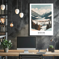 Scenic Winter Landscape of Davos Travel Poster PosterGoat